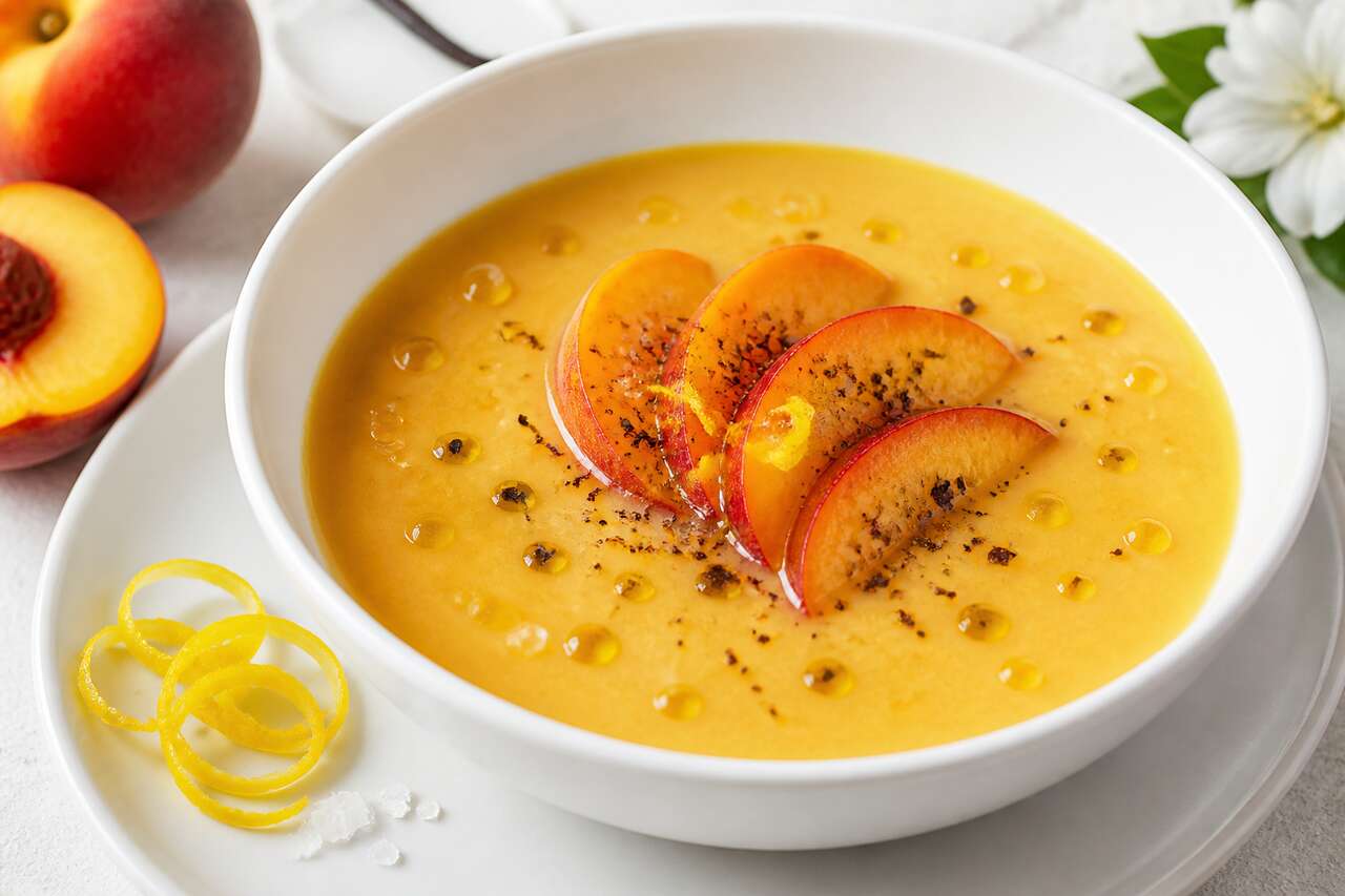 Velouté de pêches à la réglisse : recette gourmande