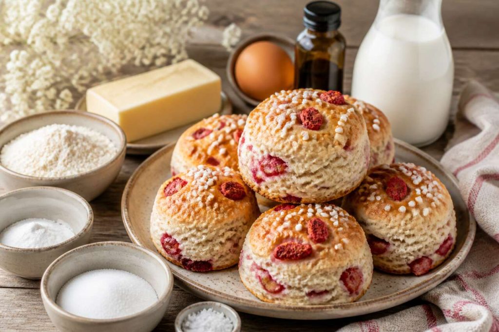 Recette de scones aux fraises maison