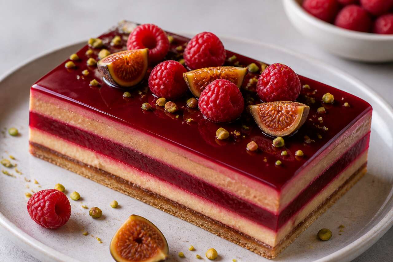 Recette d'entremets aux figues et framboises