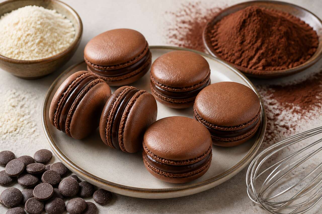 Macarons ganache chocolat noir : recette gourmande