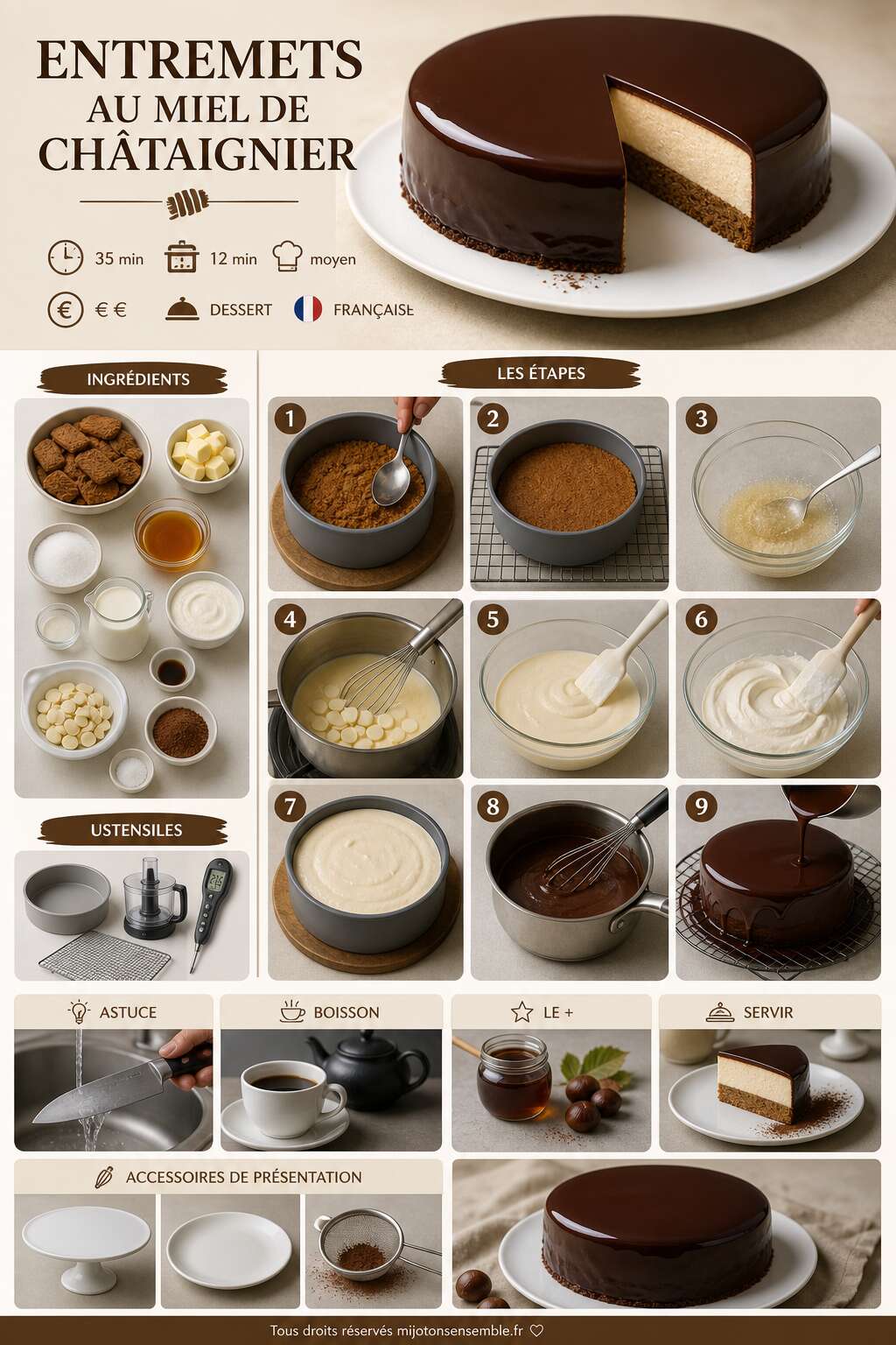 Fiche recette Recette d'entremets au miel de ch&acirc;taignier