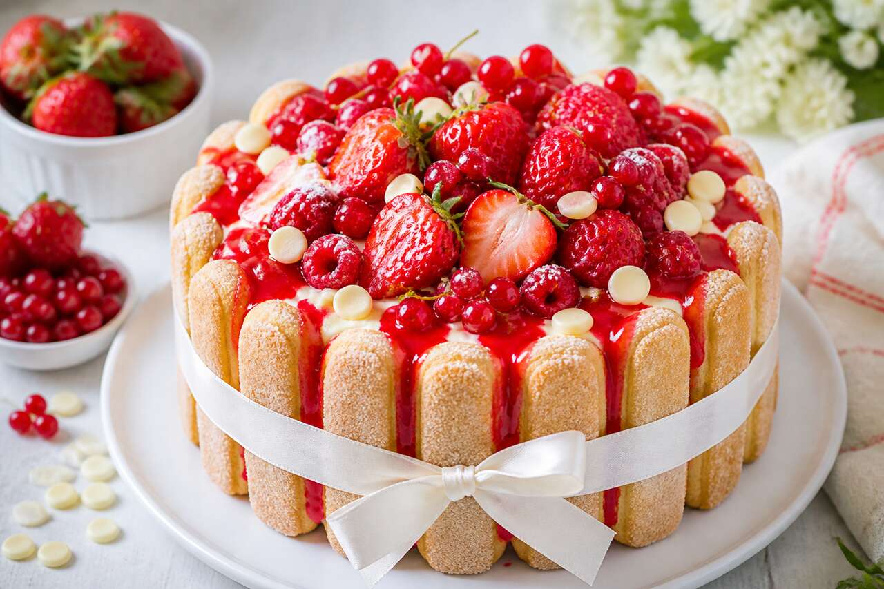 Charlotte aux fruits rouges et chocolat blanc : recette gourmande