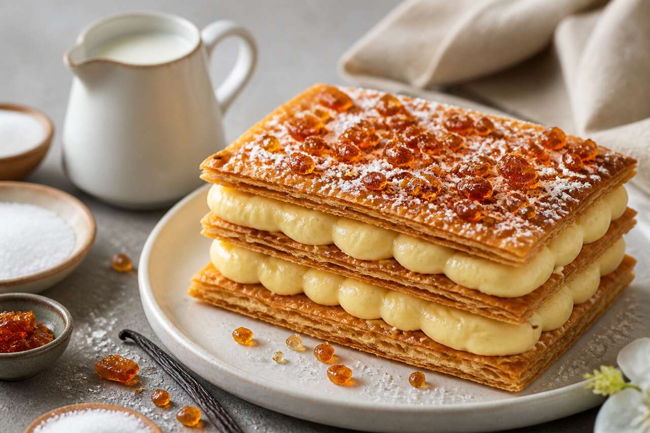 Recette du mille-feuille vanille caramel