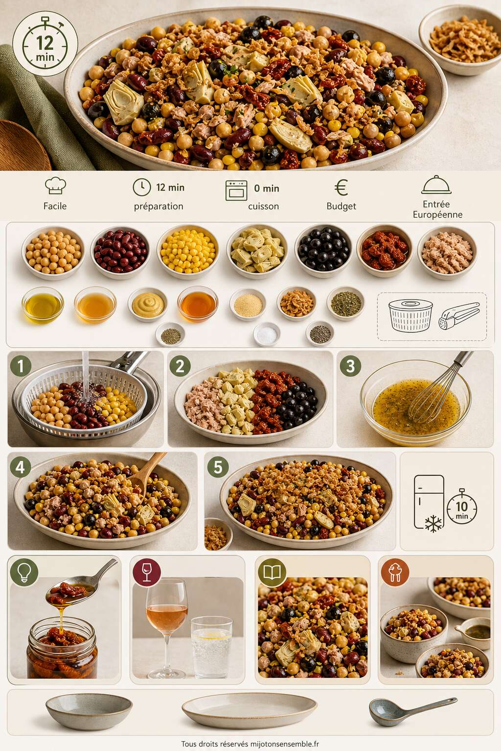 Fiche recette Salade express de Niah : recette facile et rapide Fiche recette Salade express de Niah : recette facile et rapide