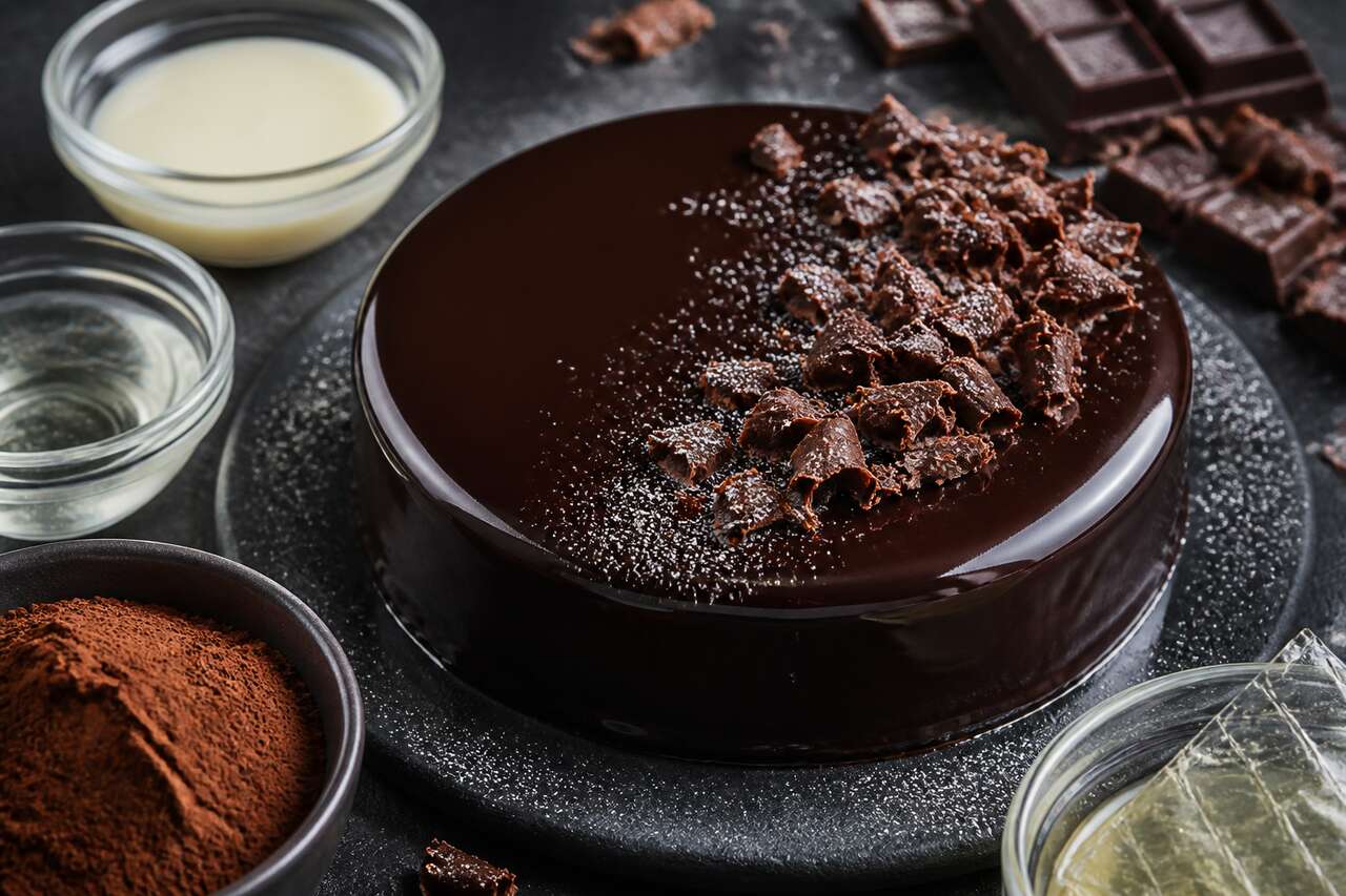 Recette du glaçage miroir au chocolat noir