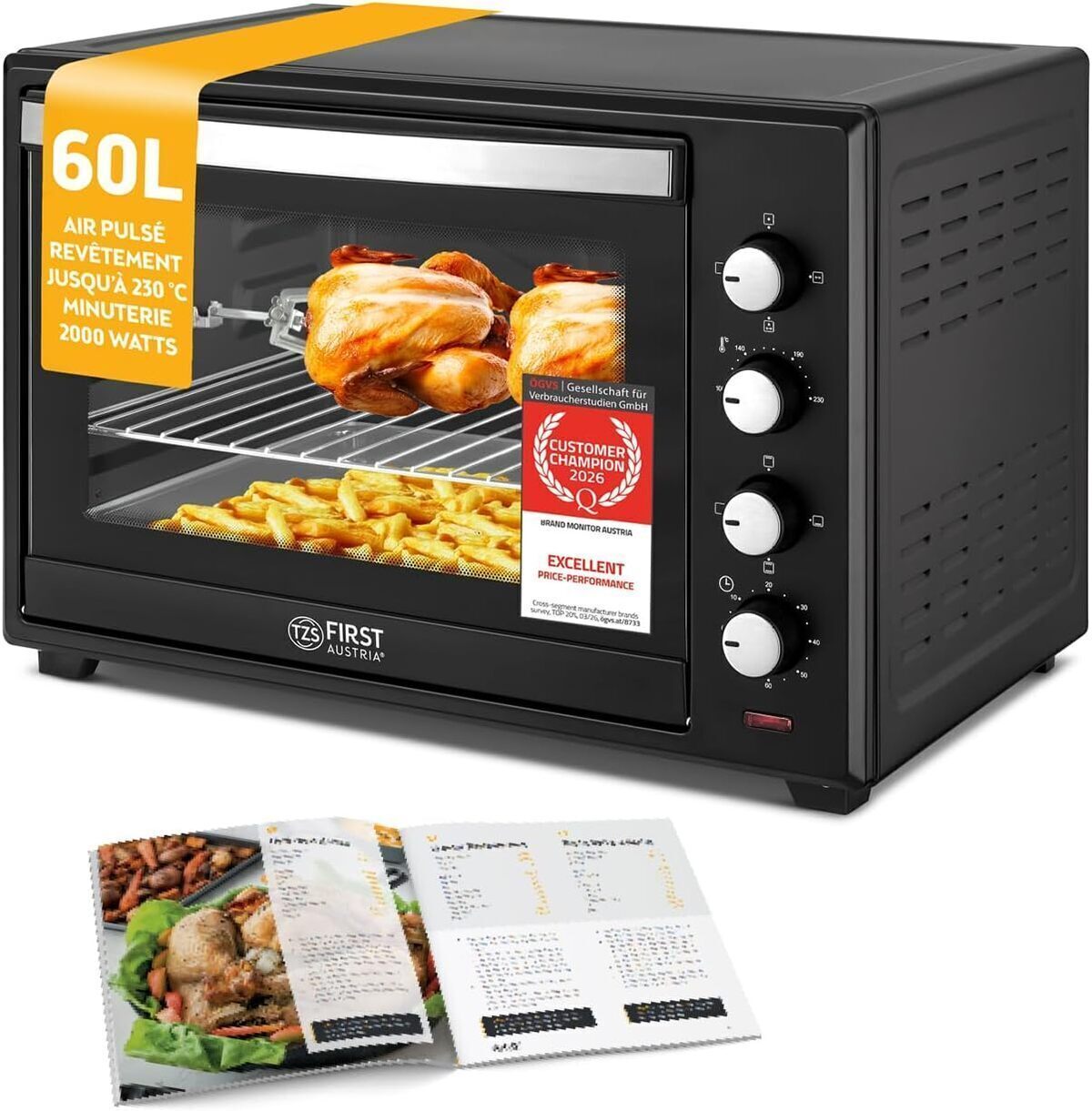 Test du mini-four TZS First Austria 60L 2000W