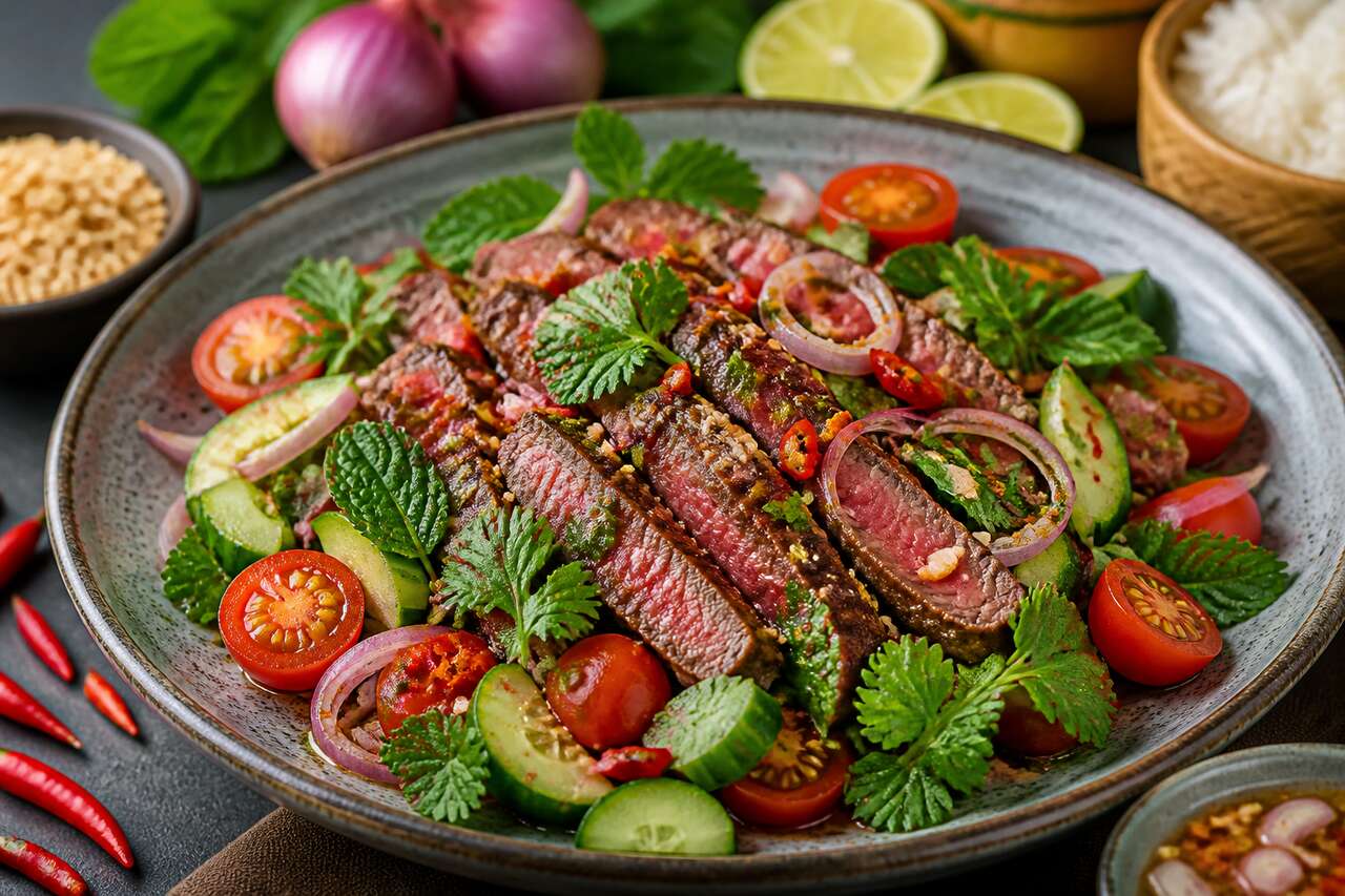 Salade de boeuf à la thaïe : recette savoureuse et exotique