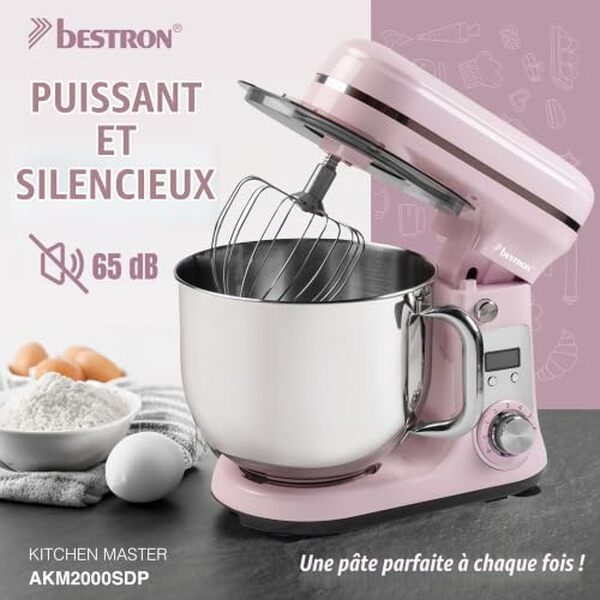 Découvrez notre test complet du robot pâtissier Bestron 4-en-1 ultra silencieux 65 dB. Avis, performances et caractéristiques pour bien choisir votre robot de cuisine. 