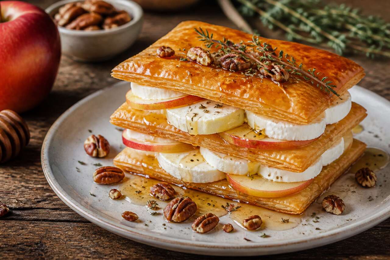 Mille-feuilles de chèvre et pomme par Virginie : la recette parfaite