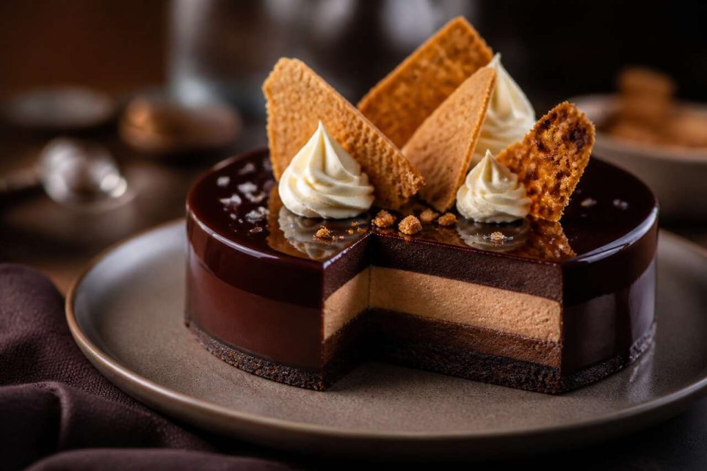 Recette d'entremets au chocolat noir et Dulcey