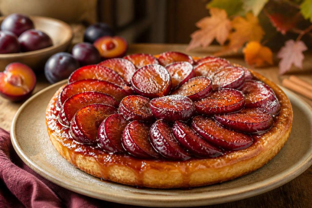 Tarte tatin aux quetsches : recette gourmande