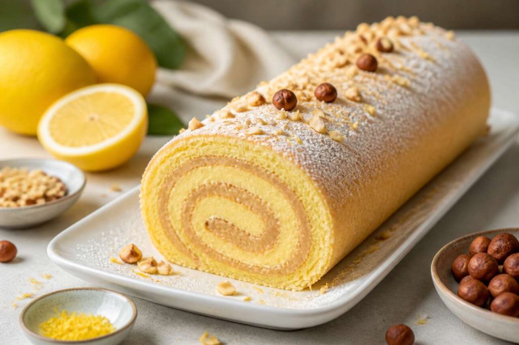 Recette du roulé au citron et noisettes de Cyril Lignac
