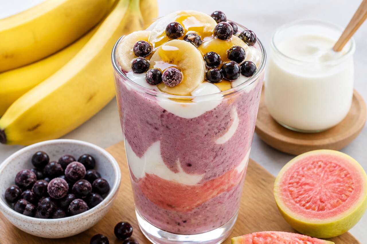 Smoothie goyave banane cassis : recette rafraîchissante et nutritive