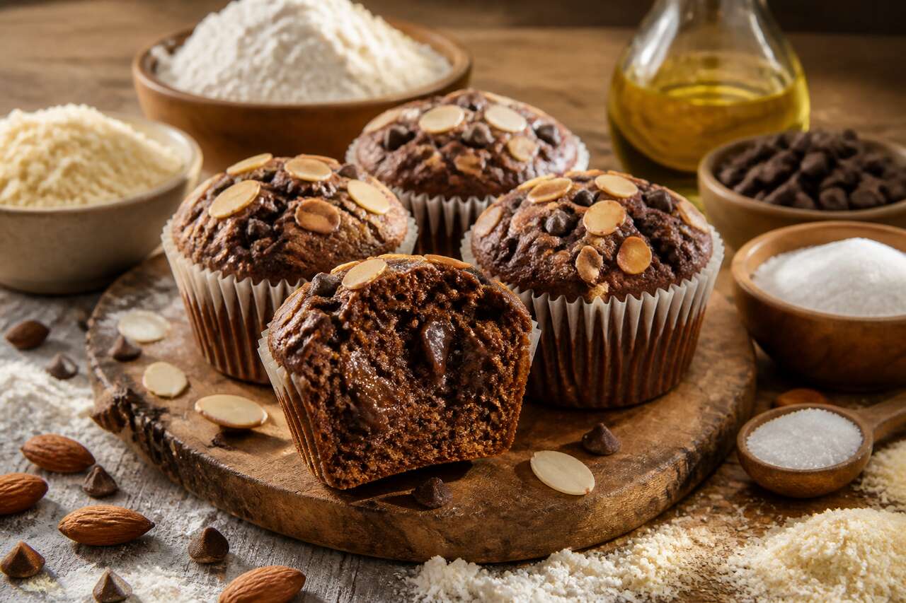 Muffins amandes chocolat : recette gourmande de Milene