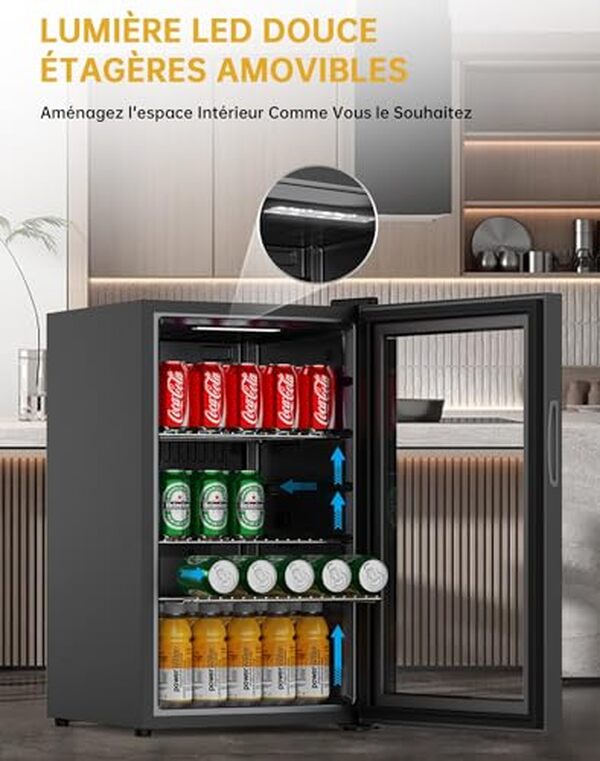 Découvrez notre test complet du réfrigérateur à boissons WIE 70L : caractéristiques, performance et avis sur ce mini frigo double porte vitrée pour vos boissons préférées.