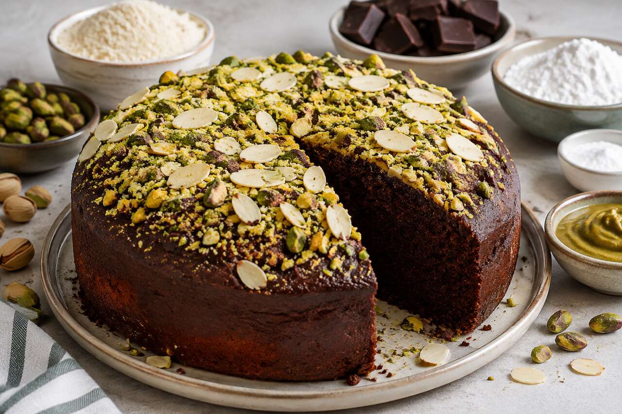 Cake chocolat amande pistache de Sofian : recette savoureuse
