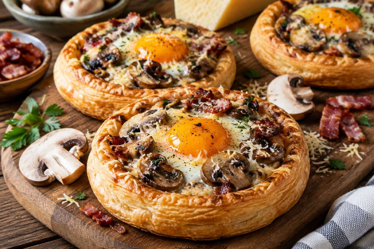 Recette de tartelettes champignons lardons œuf