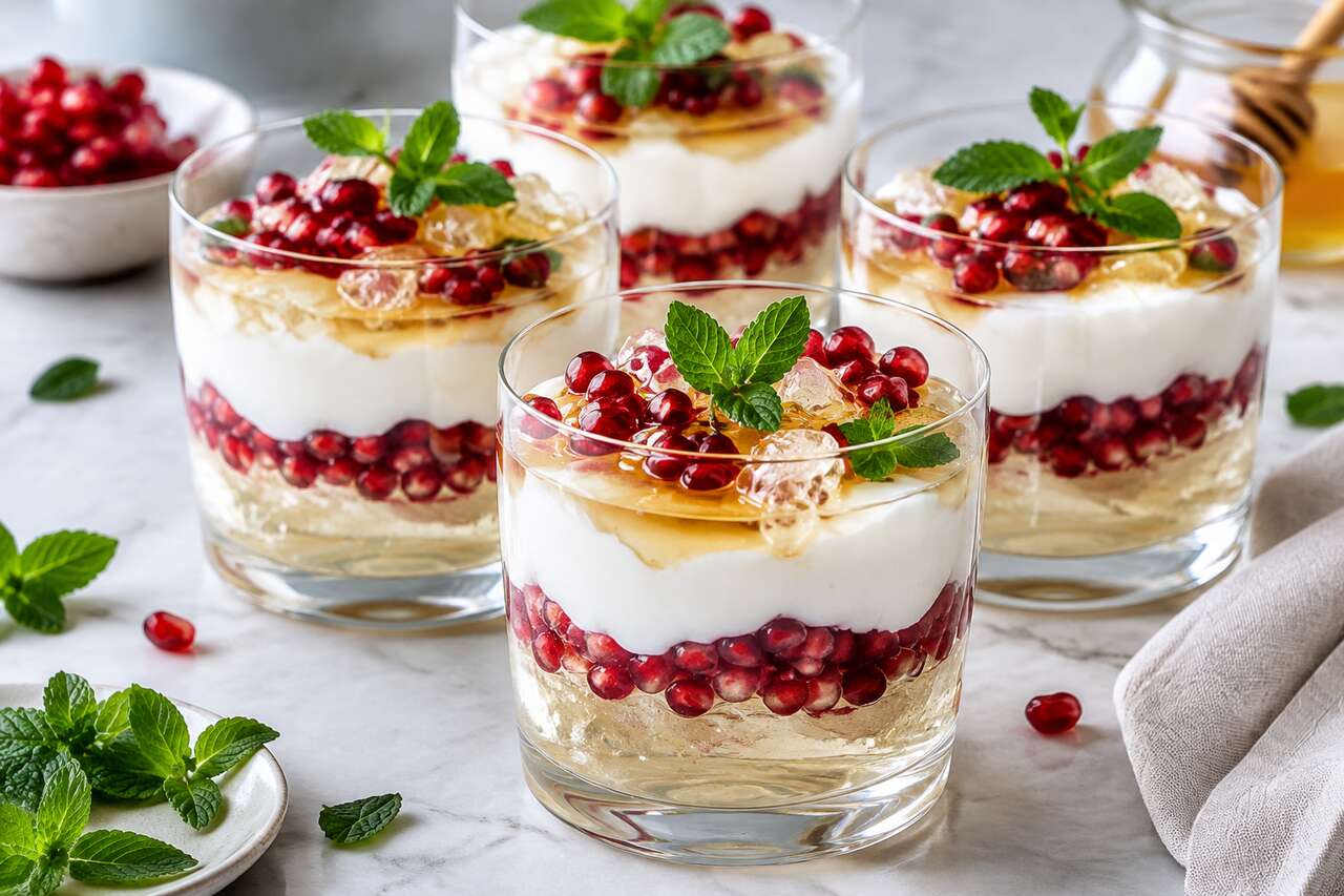 Verrines grenade et thé blanc : recette facile et rafraîchissante