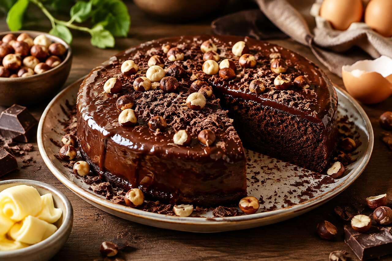 Recette du cake au chocolat et aux noisettes