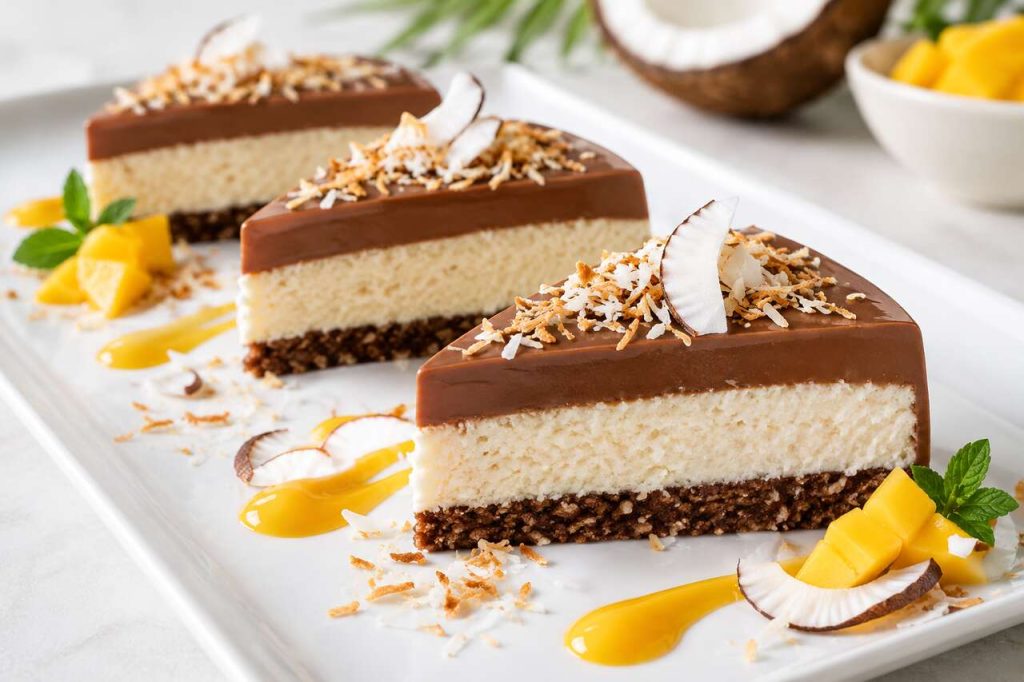 Recette d'entremets chocolat au lait et noix de coco