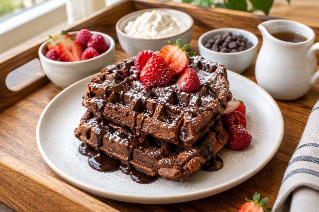 Recette de gaufres au chocolat gourmandes et moelleuses