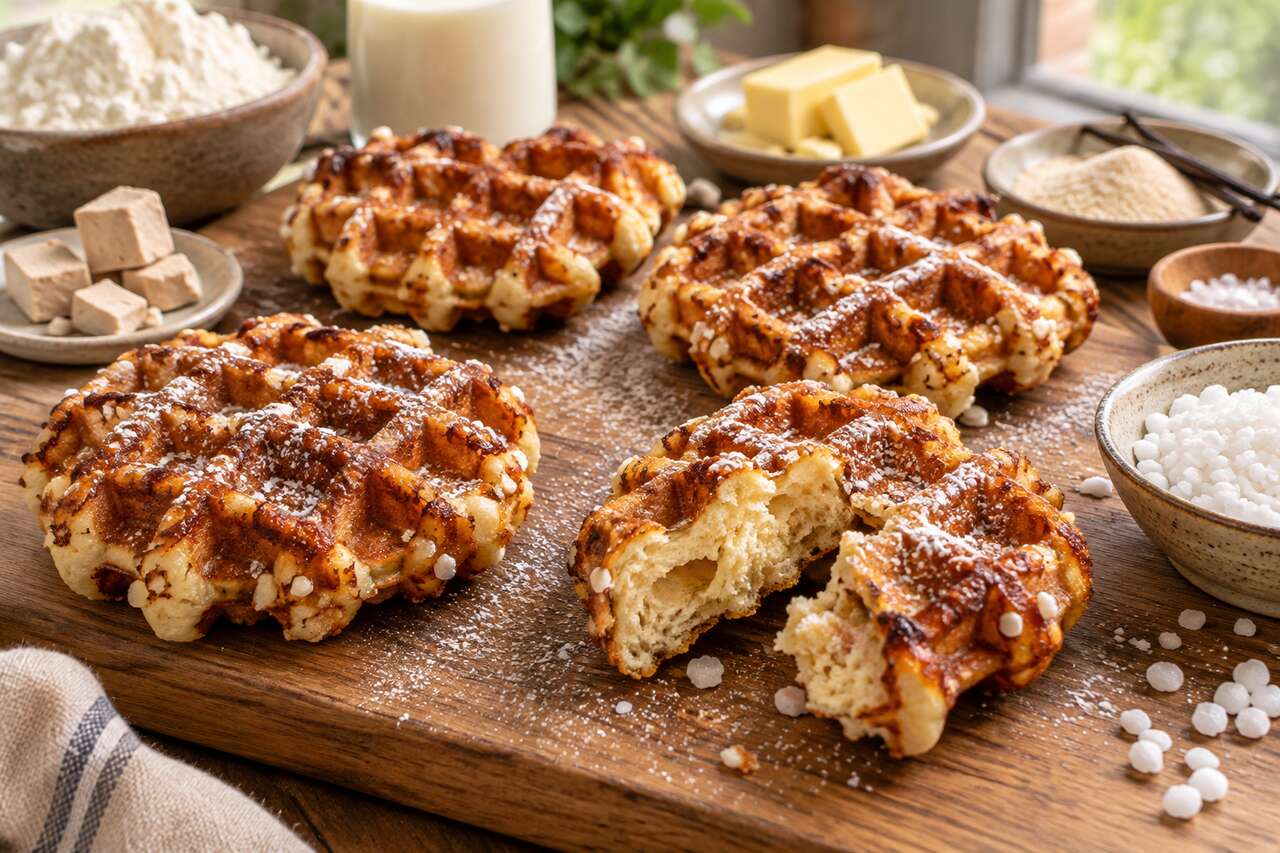 Recette de la gaufre liégeoise moelleuse et croustillante