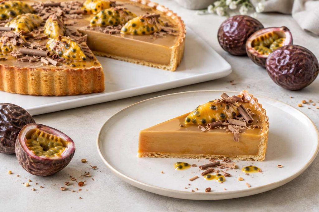 Recette de tarte passion et chocolat Dulcey