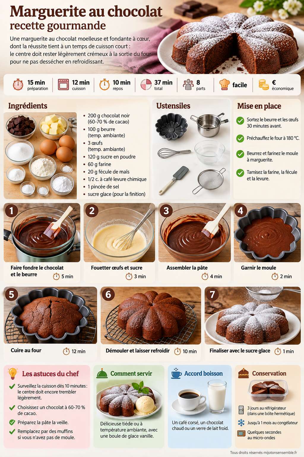 Fiche recette Marguerite au chocolat : recette gourmande Fiche recette Marguerite au chocolat : recette gourmande